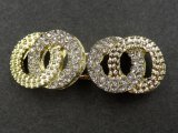 Zapięcie metalowe 38-13mm ZŁOTE z CYRKONIAMI -11- cena 1 sztukę zapięcia ozdobne typu haftka pasmanteria GOLD-POL