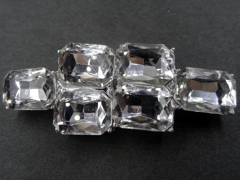 Zapięcie metalowe 57-20mm SREBRNE z CYRKONIAMI -11- cena 1 sztukę zapięcia ozdobne typu haftka pasmanteria GOLD-POL