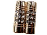 Zapięcie metalowe 35-25mm ZŁOTE Z CYRKONIAMI -11- cena 1 sztukę zapięcia ozdobne typu haftka pasmanteria GOLD-POL
