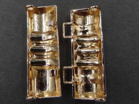 Zapięcie metalowe 35-25mm ZŁOTE Z CYRKONIAMI -11- cena 1 sztukę zapięcia ozdobne typu haftka pasmanteria GOLD-POL