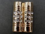 Zapięcie metalowe 35-25mm ZŁOTE Z CYRKONIAMI -11- cena 1 sztukę zapięcia ozdobne typu haftka pasmanteria GOLD-POL