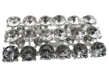 Zapięcie metalowe 49-24mm SREBRNE z CYRKONIAMI -11- cena 1 sztukę zapięcia ozdobne typu haftka pasmanteria GOLD-POL