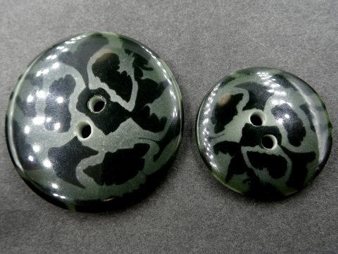 34mm Guziki ozdobne 1 sztuka kolor SZARA OLIWKA PANTERKA K729 guzik dwudziurkowy duży do marynarki płaszcza swetra