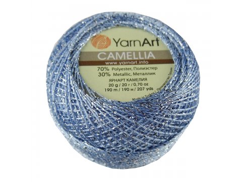 CAMELLIA 20g 190m BŁĘKITNY 417 kordonek metalizowany YarnArt hurtownia kordonków Warszawa