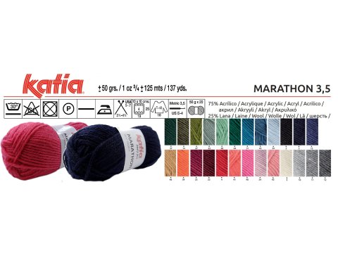 MARATHON 3,5 włóczka 2 CZARNY 50g 125m KATIA na żakardy delikatna dla dzieci włóczki na sweterki nie gryzie OUTLET