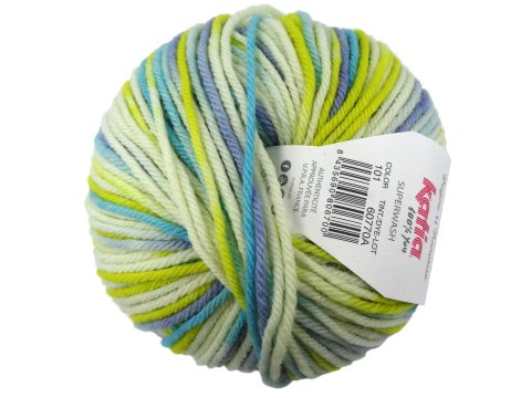 ARLES MERINO COLOR 101 ECRU/AQUA/NIEBIESKI/ŻÓŁTOZIELONY  włóczka KATIA 50g 100m wełna 100% z owiec z Arles Origine Frankaise