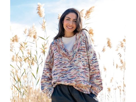 ARLES MERINO COLOR 101 ECRU/AQUA/NIEBIESKI/ŻÓŁTOZIELONY  włóczka KATIA 50g 100m wełna 100% z owiec z Arles Origine Frankaise