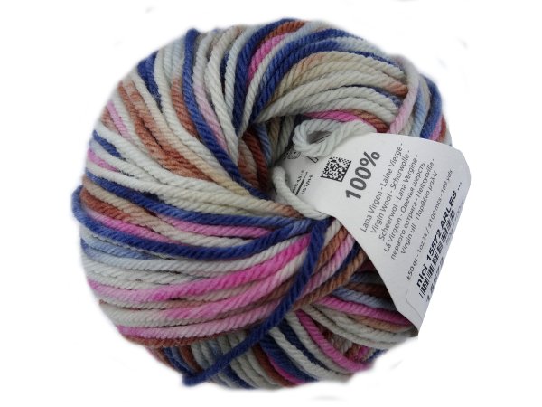 ARLES MERINO COLOR 100 ECRU/RÓŻ/BEŻ/NIEBIESKI włóczka KATIA 50g 100m wełna 100% z owiec z Arles Origine Frankaise