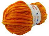 BABY FOX 67 ORANGE FLUO NEON włóczka welur LUNA 100g 120m włóczki dla dzieci na kocyk sklep z włóczkami GOLD-POL
