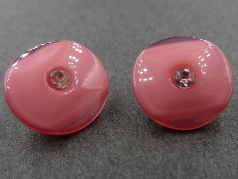 13mm Guziki ozdobne 12 sztuk kolor RÓŻ INDYJSKI K247 guzik ozdobny mały na stopce z cyrkonią do bluzeczki sweterka