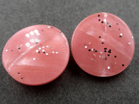 15mm Guziki ozdobne 12 sztuk kolor RÓŻ ANGIELSKI K111 guzik ozdobny mały na stopce z brokatem do bluzeczki sweterka