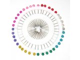 Szpilki 33mm 40sztuk KÓŁKO MAŁE MIX KOLORÓW stalowe najtańsze z perłową główką pasmanteria GOLD-POL