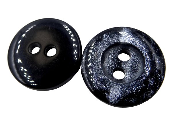 15mm Guziki ozdobne 12 sztuk kolor CZARNY Z BROKATEM K247 guzik dwudziurkowy do bluzki swetra kardigana