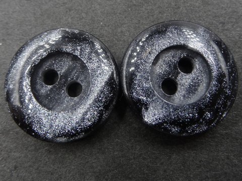 15mm Guziki ozdobne 12 sztuk kolor CZARNY Z BROKATEM K247 guzik dwudziurkowy do bluzki swetra kardigana