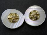 25mm Guziki ozdobne HURT 144 sztuk kolor BIAŁY PERŁOWY JASNE ECRU K806 guzik plastikowy na stopce każdy jest inny duży wybór