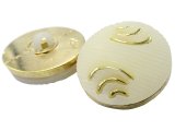 21mm Guziki ozdobne 12 sztuk kolor JASNE ECRU ZŁOTY K807 guzik plastikowy na stopce największy wybór guzików GOLD-POL