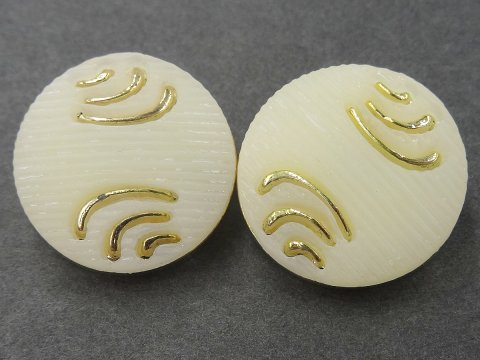 21mm Guziki ozdobne 12 sztuk kolor JASNE ECRU ZŁOTY K807 guzik plastikowy na stopce największy wybór guzików GOLD-POL
