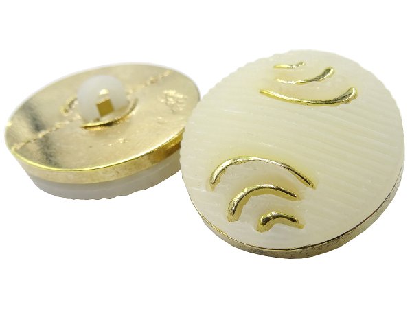 21mm Guziki ozdobne HURT 144 sztuki kolor JASNE ECRU ZŁOTY K807 guzik plastikowy na stopce największy wybór guzików GOLD-POL