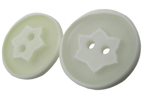 20mm Guziki ozdobne HURT 144 sztuk kolor JASNE ECRU K772 guzik plastikowy dwudziurkowy półprzezroczysty matowy z gwiazdką