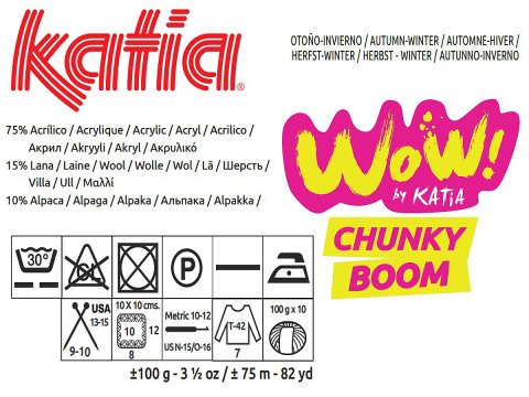 WoW Chunky Boom 303 MIX KOLORÓW włóczka KATIA 100g 75m sklep z włóczkami Warszawa wełna czesankowa OSTATNIE MOTKI