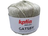 GATSBY włóczka glamour 43 PLATYNOWY BEŻ+SREBRNY 50g 118m mix wiskozy fantazyjna na chusty bluzeczki sylwester sklep z włóczkami
