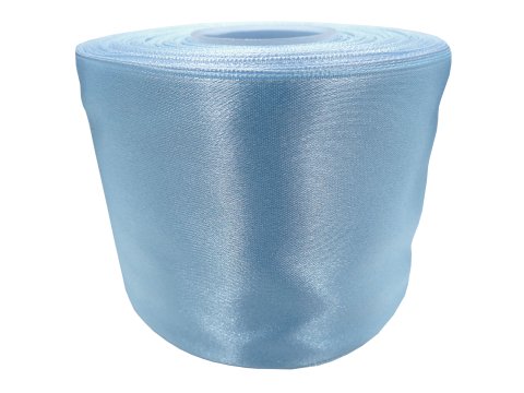 75mm Wstążka atłasowa 135 BŁĘKITNA rolka 25m z pięknym połyskiem gęsto tkana 100% nylon rzadkość wśród tasiemek satynowych