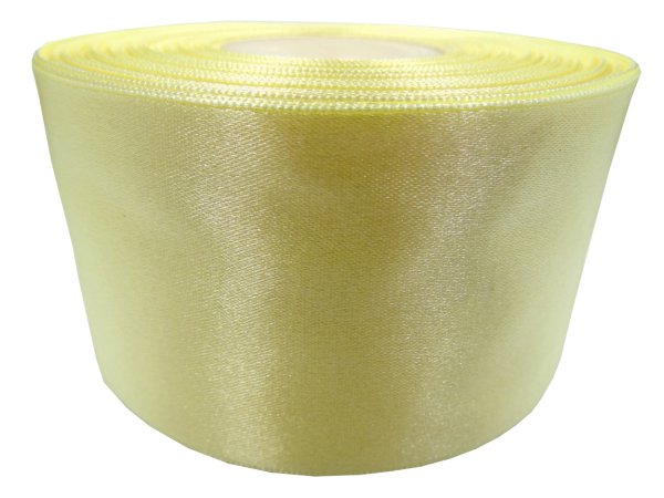 50mm Wstążka atłasowa 180 ŻÓŁTA NAJJAŚNIEJSZA rolka 25m największy wybór wstążek satynowych w Warszawie Gold-Pol
