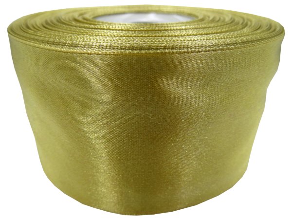 50mm Wstążka atłasowa 165 ZŁOTA WPADA W OLIWKĘ rolka 25m największy wybór wstążek satynowych w Warszawie Gold-Pol