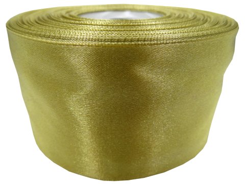 50mm Wstążka atłasowa 165 ZŁOTA WPADA W OLIWKĘ rolka 25m największy wybór wstążek satynowych w Warszawie Gold-Pol