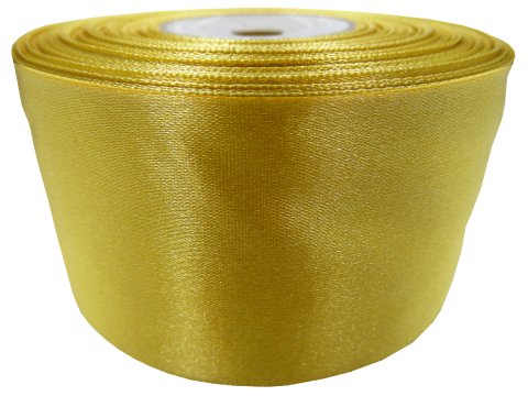 50mm Wstążka atłasowa Z118 ZŁOTA ŻÓŁTA rolka 25m największy wybór wstążek satynowych w Warszawie Gold-Pol