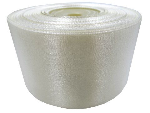 50mm Wstążka atłasowa 163 Jasne Ecru Kremowa rolka 25m największy wybór wstążek satynowych w Warszawie Gold-Pol