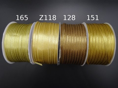 3mm wstążka atłasowa 137m dwustronna 165 ZŁOTA WPADA W OLIWKĘ 100% nylon z dużym połyskiem gęsto tkana największa pasmanteria