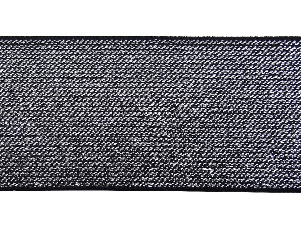 Guma 50mm 5cm tkana SREBRNA / CZARNA cena za detal 1m gumka brokatowa szeroka krawiecka odzieżowa