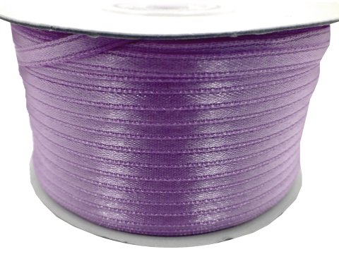 3mm wstążka atłasowa 137m dwustronna 115 JASNA FIOLETOWA 100% nylon z dużym połyskiem gęsto tkana największa pasmanteria
