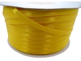 3mm wstążka atłasowa 137m dwustronna 119 CIEMNA ŻÓŁTA 100% nylon z dużym połyskiem gęsto tkana największa pasmanteria