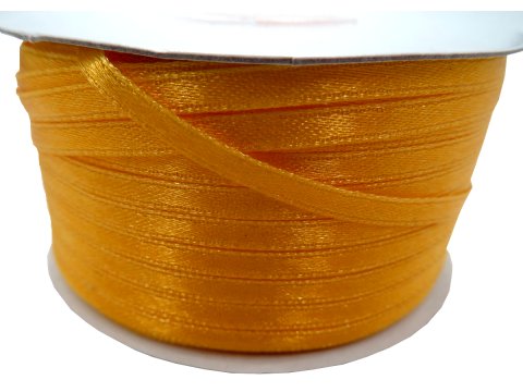 3mm wstążka atłasowa 137m dwustronna 120 MORELOWA POMARAŃCZOWA 100% nylon z dużym połyskiem gęsto tkana największa pasmanteria