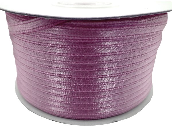 3mm wstążka atłasowa 137m dwustronna 126 FIOLETOWA SPŁOWIAŁA 100% nylon z dużym połyskiem gęsto tkana największa pasmanteria