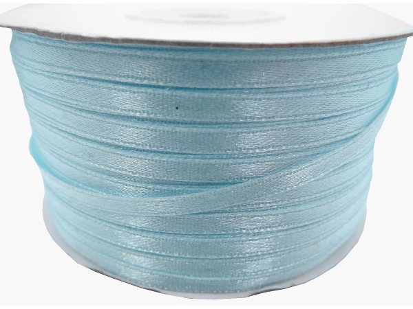 3mm wstążka atłasowa 137m dwustronna 131 BŁĘKITNA 100% nylon z dużym połyskiem gęsto tkana największa pasmanteria