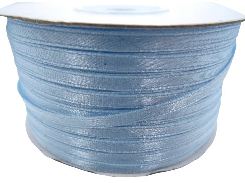 3mm wstążka atłasowa 137m dwustronna 135 BŁĘKITNA 100% nylon z dużym połyskiem gęsto tkana największa pasmanteria