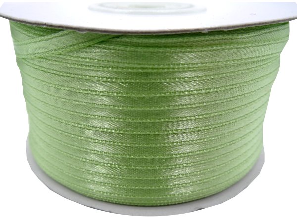 3mm wstążka atłasowa 137m dwustronna 140 ZIELONA 100% nylon z dużym połyskiem gęsto tkana największa pasmanteria