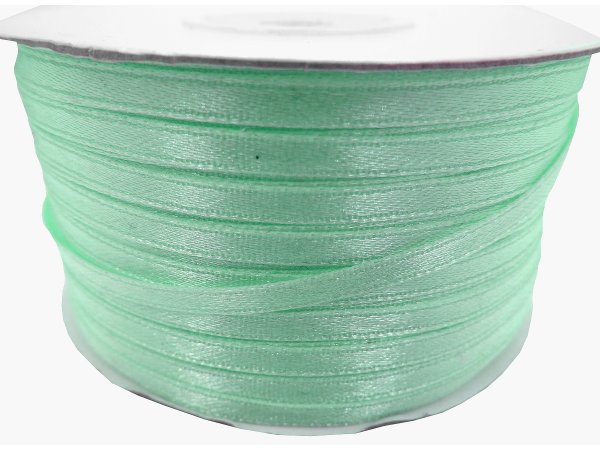 3mm wstążka atłasowa 137m dwustronna 160 MIĘTOWA 100% nylon z dużym połyskiem gęsto tkana największa pasmanteria