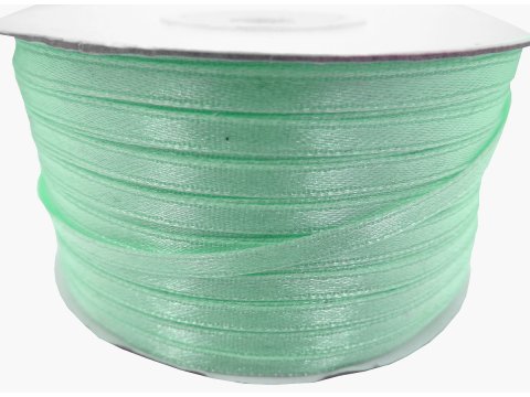 3mm wstążka atłasowa 137m dwustronna 160 MIĘTOWA 100% nylon z dużym połyskiem gęsto tkana największa pasmanteria
