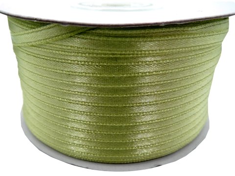 3mm wstążka atłasowa 137m dwustronna 172 OLIWKOWA 100% nylon z dużym połyskiem gęsto tkana największa pasmanteria