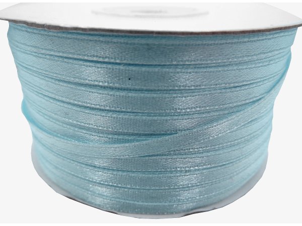 3mm wstążka atłasowa 137m dwustronna 172 BŁĘKITNA 100% nylon z dużym połyskiem gęsto tkana największa pasmanteria