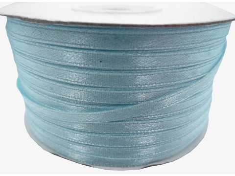 3mm wstążka atłasowa 137m dwustronna 172 BŁĘKITNA 100% nylon z dużym połyskiem gęsto tkana największa pasmanteria