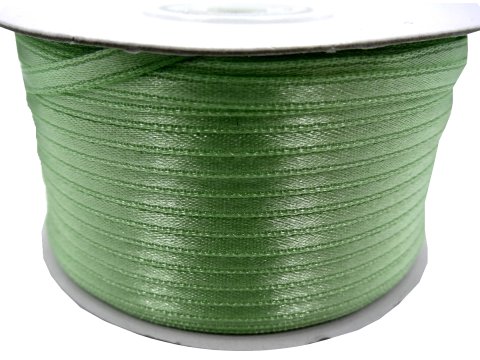 3mm wstążka atłasowa 137m dwustronna 190 ZIELONA 100% nylon z dużym połyskiem gęsto tkana największa pasmanteria