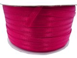 3mm wstążka atłasowa 137m dwustronna 155 RÓŻOWA OSTRA 100% nylon z dużym połyskiem gęsto tkana największa pasmanteria