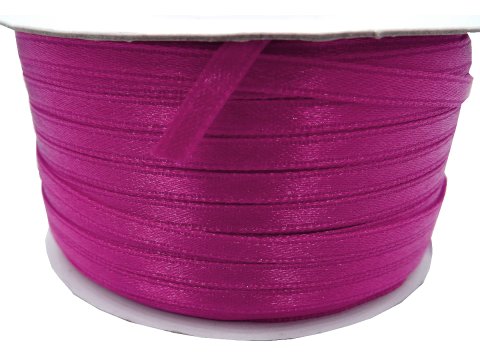 3mm wstążka atłasowa 137m dwustronna 109 RÓŻOWA NASYCONA 100% nylon z dużym połyskiem gęsto tkana największa pasmanteria