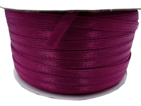 3mm wstążka atłasowa 137m dwustronna 187 RÓŻOWA / ŚLIWKOWA 100% nylon z dużym połyskiem gęsto tkana największa pasmanteria