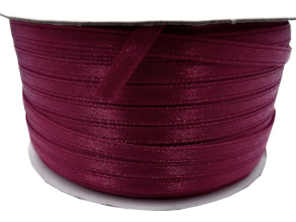 3mm wstążka atłasowa 137m dwustronna 108 BORDOWA / WIŚNIOWA 100% nylon z dużym połyskiem gęsto tkana największa pasmanteria